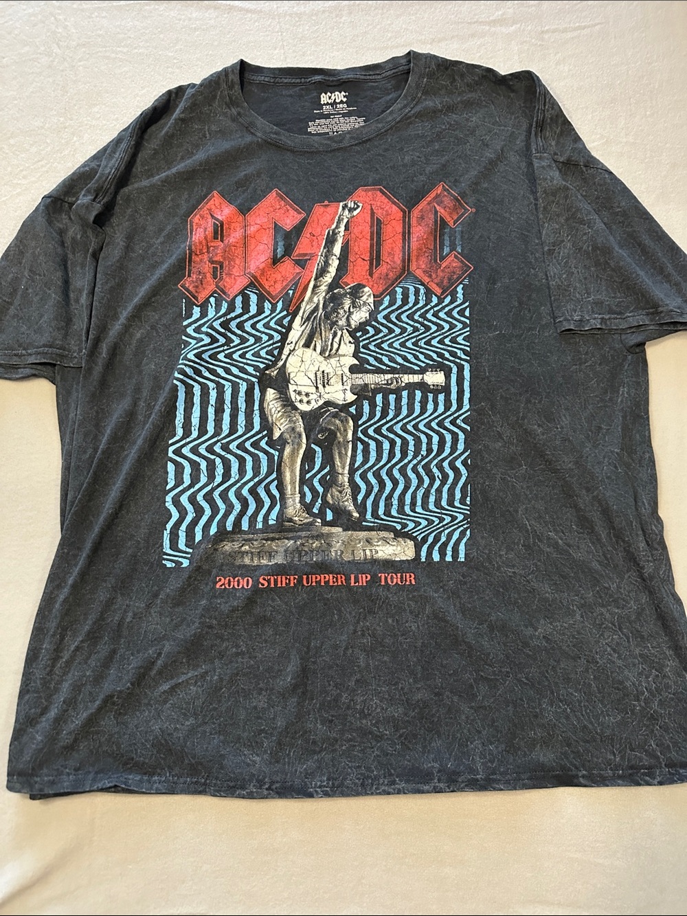 AC/DC Black T‑shirt with White Neck Print
